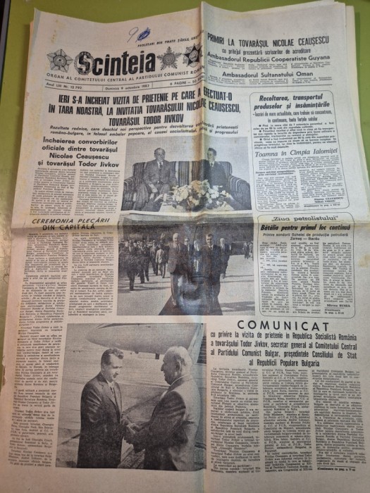 scanteia 9 octombrie 1983-vizita lui tudor jivkov,popasuri in jud. suceava