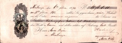 A3206N Cambie pe numele lui Aaron Presia, funcționar rom&amp;acirc;n de la Sedria comitatensă din Abrud a comitatului Alba Inferioară, 1872, Abrud foto