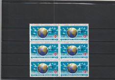 ROMANIA 1994 LP 1357 9 OCTOMBRIE ZIUA MONDIALA POSTEI SUPRATIPAR BLOC DE 6 MNH