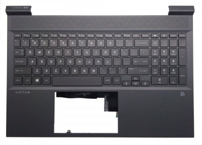 Carcasa superioara cu tastatura palmrest Laptop, HP, Victus 16-D, 16-E, M54738-271, cu iluminare, layout US, black foto