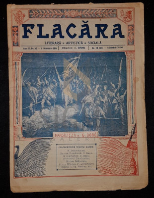 BANU C. (Director), FLACARA (Literara, Artistica si Sociala), Anul III, Numarul 52, 1914, Bucuresti foto