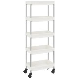 Cumpara ieftin Carucior de bucatarie 5 niveluri alb 42x29x128 cm fier si ABS