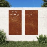 vidaXL Decor perete grădină 2 buc. 105x55 cm design flori oțel Corten 824495