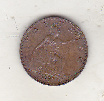 bnk mnd Marea Britanie Anglia farthing 1932