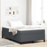 VidaXL Cadru de pat, gri &icirc;nchis, 120x190 cm, velur