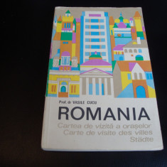 Vasile Cucu - Romania - Cartea de vizita a oraselor - 1973 - cu o harta