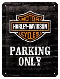 Placa metalica - Harley Davidson Parking Only - 15x20 cm, Nostalgic Art Merchandising