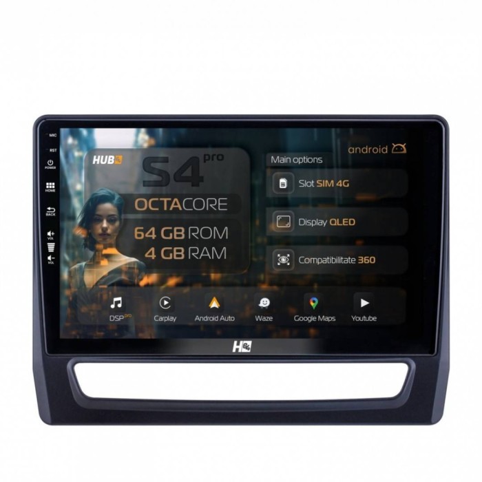 Navigatie Mitsubishi ASX (2019+) 4GB RAM Android 13 Octacore Slot Sim 4G DSP GPS Wi-FI Carplay Android Auto USB Bluetooth Waze Touchscreen 10.1 Inch