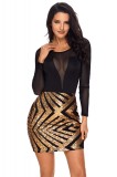 J586-177 Rochie sexy de club, cu model din paiete si plasa, M, M/L, S/M