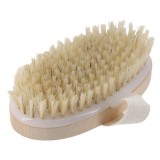 Cumpara ieftin Perie naturala, umeda uscata pentru masaj corporal, anticelulitic, 12.5 x 6.5 cm, culoare Stejar Natur