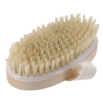 Perie naturala, umeda uscata pentru masaj corporal, anticelulitic, 12.5 x 6.5 cm, culoare Stejar Natur foto