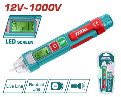 TOTAL - DETECTOR VOLTAJ AC 12V~1000V PowerTool TopQuality foto