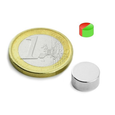 Magnet neodim disc &amp;Oslash;10&amp;amp;#215;5 mm, putere 1 kg, N45 foto