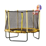 Cumpara ieftin Trambulina Chipolino Sporty 140 cm cu cos baschet yellow