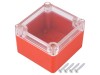 Carcasă universală ABS roşu cu garnitură 80x82x55mm, KRADEX