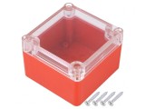 Carcasă universală ABS roşu cu garnitură 80x82x55mm, KRADEX
