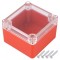 Carcasă universală ABS roşu cu garnitură 80x82x55mm