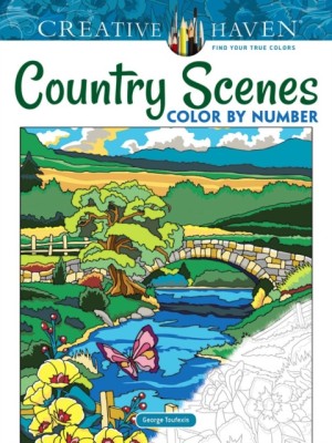 Creative Haven Country Scenes Color by Number Coloring Book foto