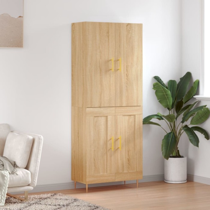 vidaXL Dulap &icirc;nalt, stejar sonoma, 69,5x34x180 cm, lemn compozit
