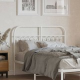 VidaXL Tăblie de pat metalică, alb, 120 cm