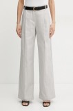 MAX&amp;Co. pantaloni femei, culoarea gri, drept, high waist, 2516131064200