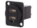 Adaptor USB-C soclu-față la mufă-spate