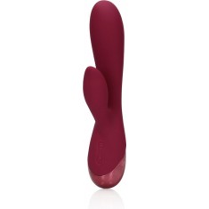 Vibrator Iepuras Loveline, 10 Moduri Vibratii, Silicon, USB, Visiniu, 20 cm