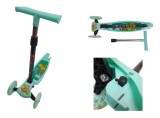 Trotineta Copii 3 Roti cu LED Verde, Pliabila, Frana Spate, Max 20kg, Freestyle, Mecanica