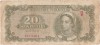 Bancnotă Rom&acirc;nia RPR 20 lei 15 iunie 1950, seria NN, nr. 0973304