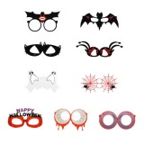Cumpara ieftin Set 9 ochelari pentru Halloween, carton, multicolor