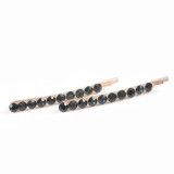 Set 2 agrafe de par aurii cu pietre negre