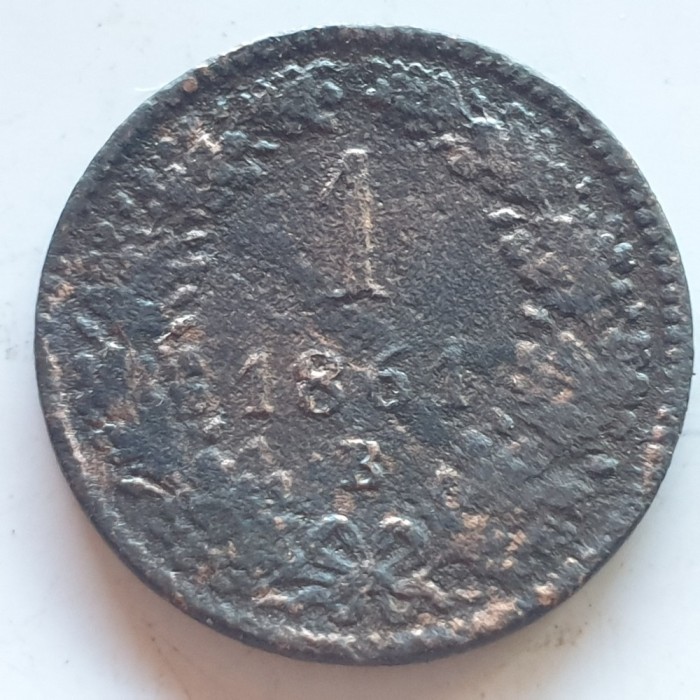 Austria 1 kreuzer 1861 B Franz Iosif