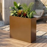 Jardiniera metalica Vaargel 82x90x30 cm din otel galvanizat, maro