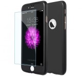 Husa Full Cover 360&deg; (fata + spate + geam sticla) pentru iPhone 8 Plus, Negru