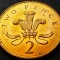Moneda 2 PENCE- ANGLIA, anul 1999 * cod 492 B = otel placat cu cupru UNC