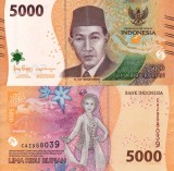 Bancnota Indonezia 5000 Rupiah 2022 UNC, Asia, Necirculata