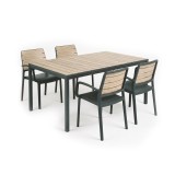 Porto Nova 160 4+1 brațe set mobilier de grădină cenușă-grafit