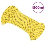 VidaXL Fr&acirc;nghie de barcă, galben, 3 mm, 500 m, polipropilenă