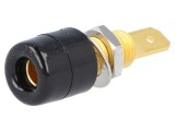 Soclu Banană 4mm Negru Aurit pe Panou