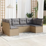 Gossi set canapele de gradina cu perne, 6 piese, bej, poliratan