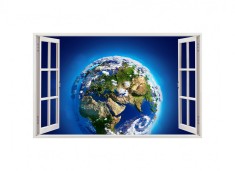 Autocolant decorativ, Fereastra, Planete, Multicolor, 83 cm, 180ST foto