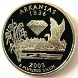AMERICA QUARTER 1/4 DOLLAR 2003 S.PROOF,AG.900, Diamant-bijuter de stat-Arkansas, America de Nord, Argint