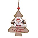 Decoratiune Craciun, Brad Lemn, Mesaj Merry Christmas, Glitter Auriu, 11cm, Oem