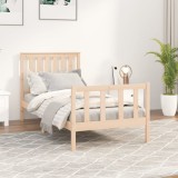 Gossi cadru pat fara saltea, 100x200 cm, lemn masiv pin