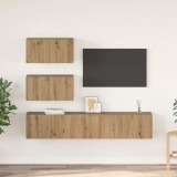 vidaXL Set comodă TV Pe perete 4 pcs stejar artizanal 80 x 30 x 30 cm