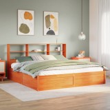 VidaXL Cadru de pat fără saltea, maro ceruit 200x200 cm lemn masiv pin
