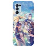 Husa compatibila cu Oppo A53 model Genshin Impact, Silicon, TPU, Viceversa, Transparent, Carcasa