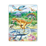 Puzzle maxi Dinozauri, orientare tip portret, 35 de piese, Larsen EduKinder World