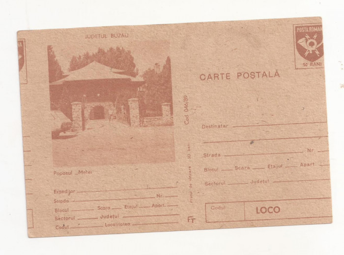 RF30 -Carte Postala- Popasul Merei, Judetul Buzau, necirculata 1989