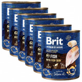 Brit premium by Nature Conservă cu pește &amp;amp; piele de pește 6 x 800 g
